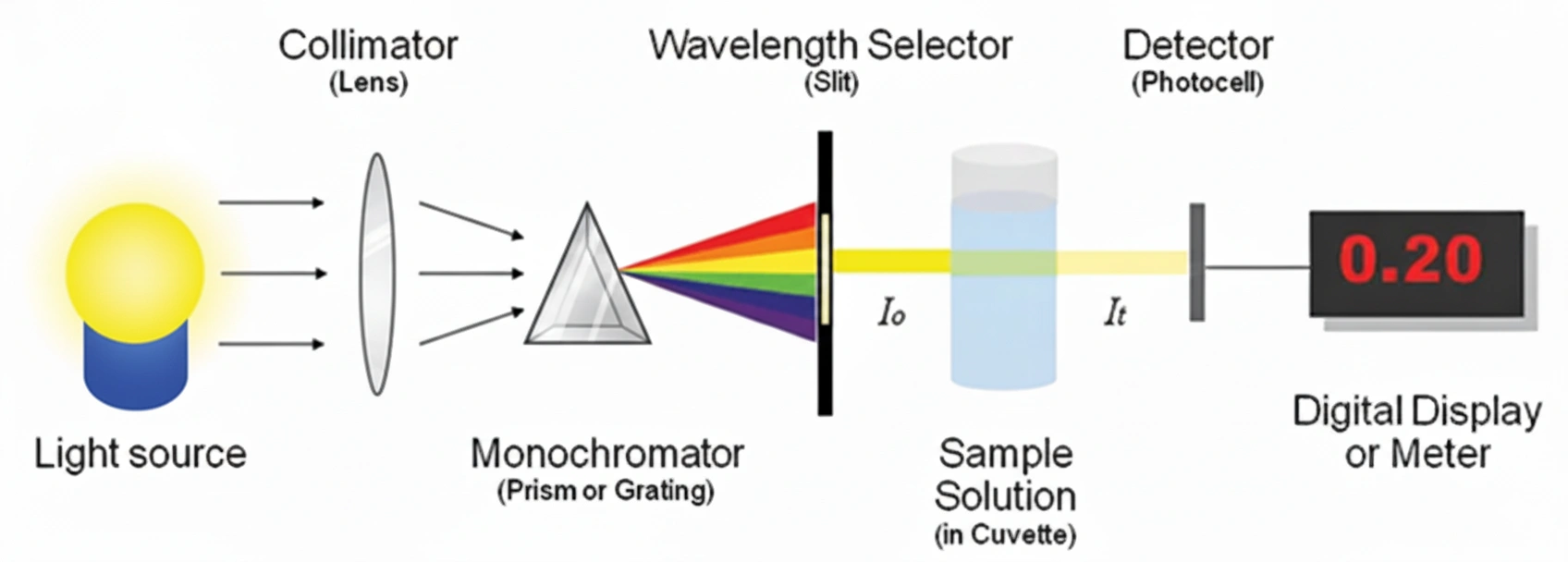 اجزای دستگاه اسپکتروفتومتر uv-vis